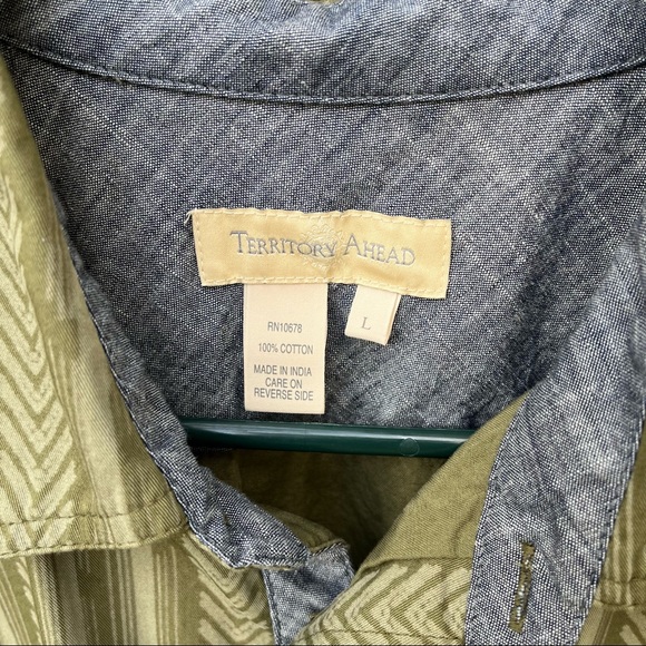 The Territory Ahead Men’s Vintage Chevron Striped Long Sleeve Shirt Sz L - Picture 8 of 15